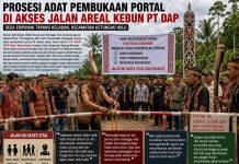Portal Jalan Sawit PT DAP Dibuka Secara Adat, DAD Ketungau Hulu, Kades, Temenggung serta Tokoh Adat dan Tokoh Masyarakat serukan jaga kondusifitas investasi
