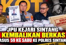 Kejari Sintang Kembalikan Berkas Kasus 59,85 Kg Sabu Ke Polres Sintang